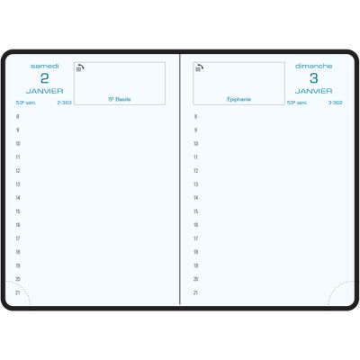 Agenda de poche Amélie - 1 jour par page - 8,5 x 13 cm - disponible dans différentes couleurs - Exacompta