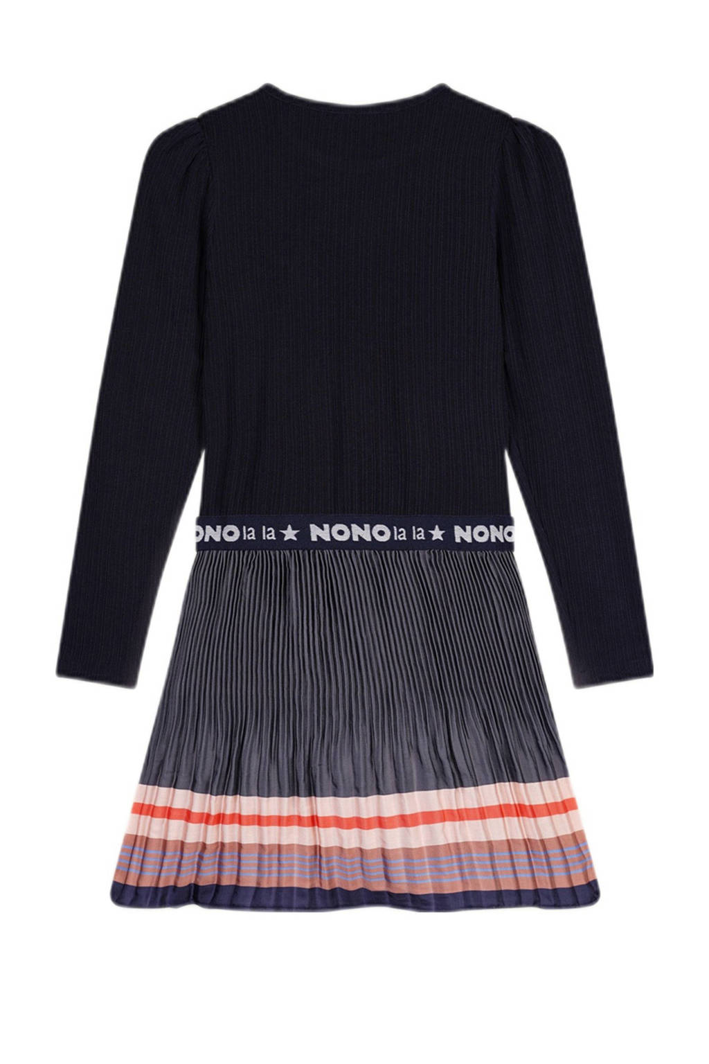 NONO gestreepte jurk Mika donkerblauw/paars/rood