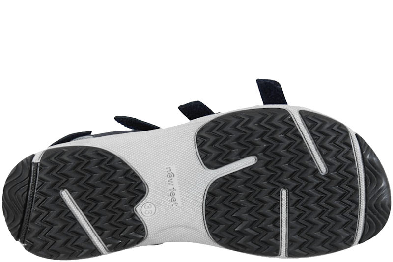 NEW FEET SANDAL I BLÅ OLIERET SKIND