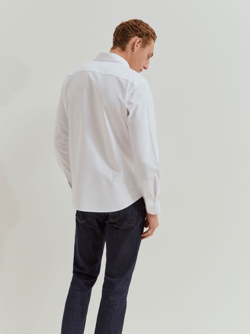 Camisa oxford slim fit de algodão