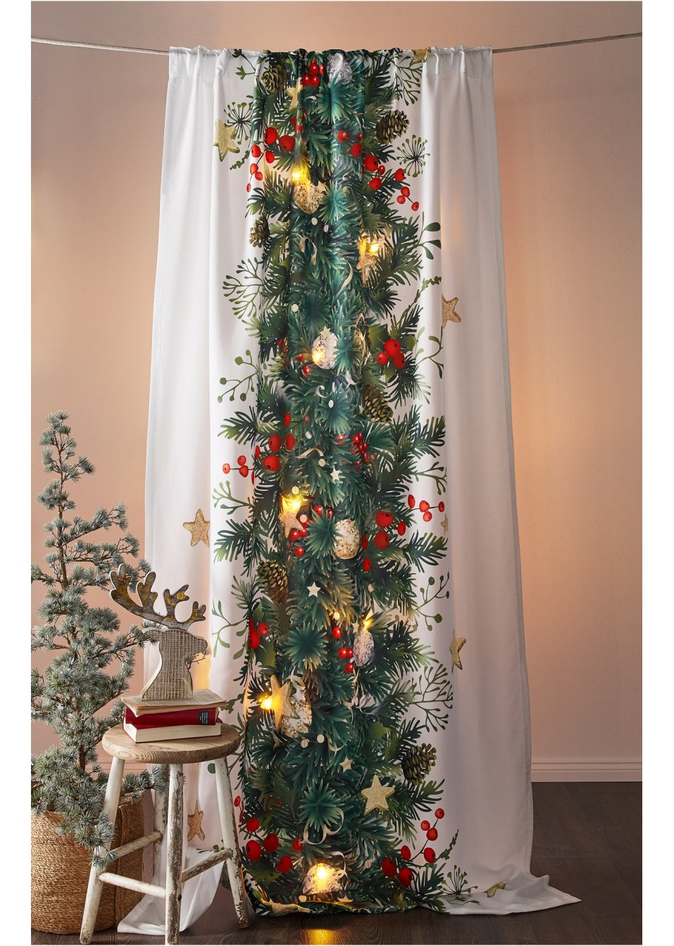Panneau à LED avec imprimé Noël (1 pce.)
