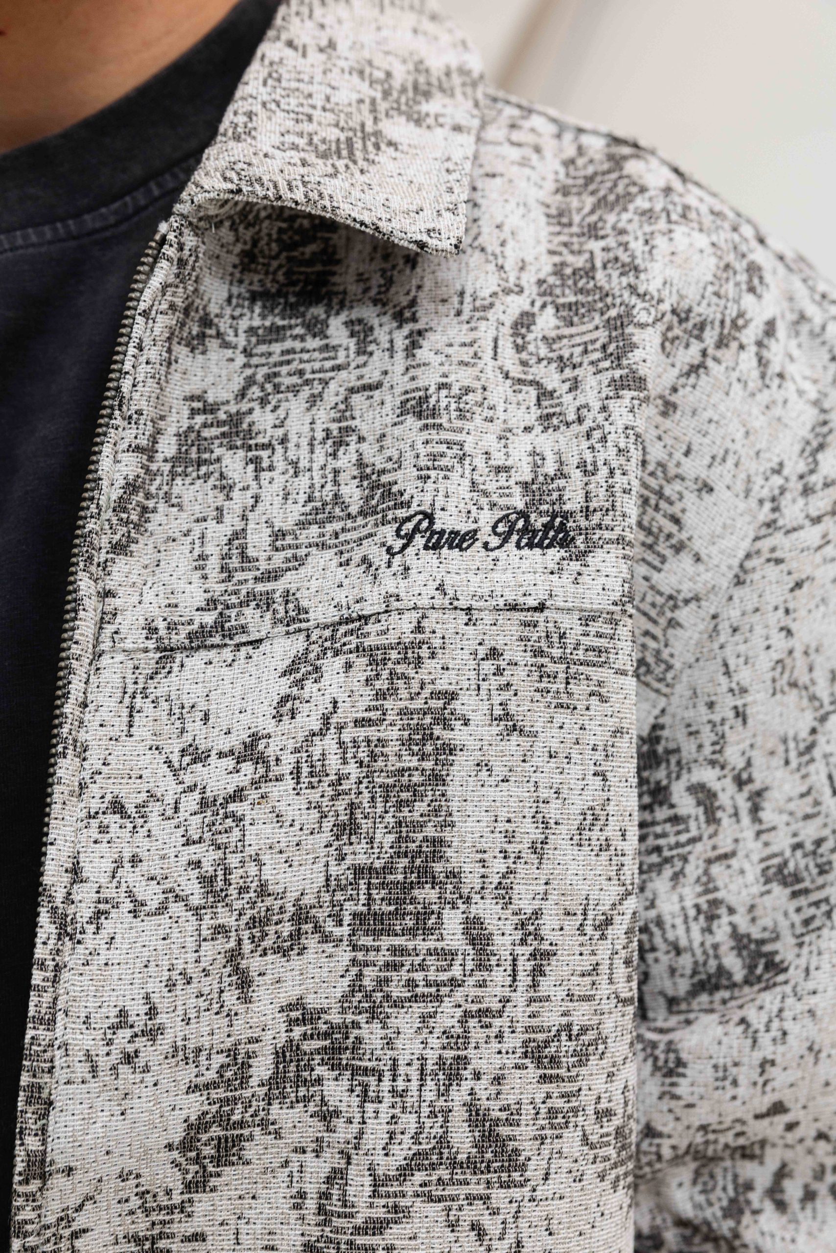 Pure Path Jacquard Flower Full-zip Jack Heren Zwart/Grijs