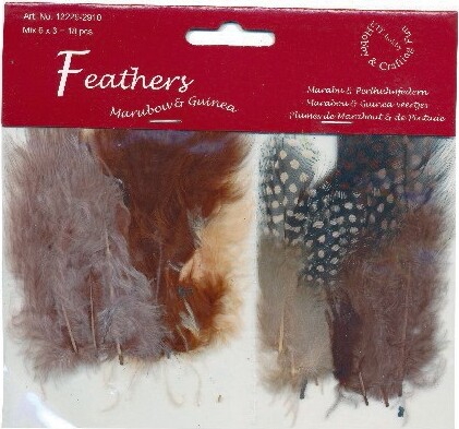 Fjer - 8-10 CM - 18 Stk. - Brun