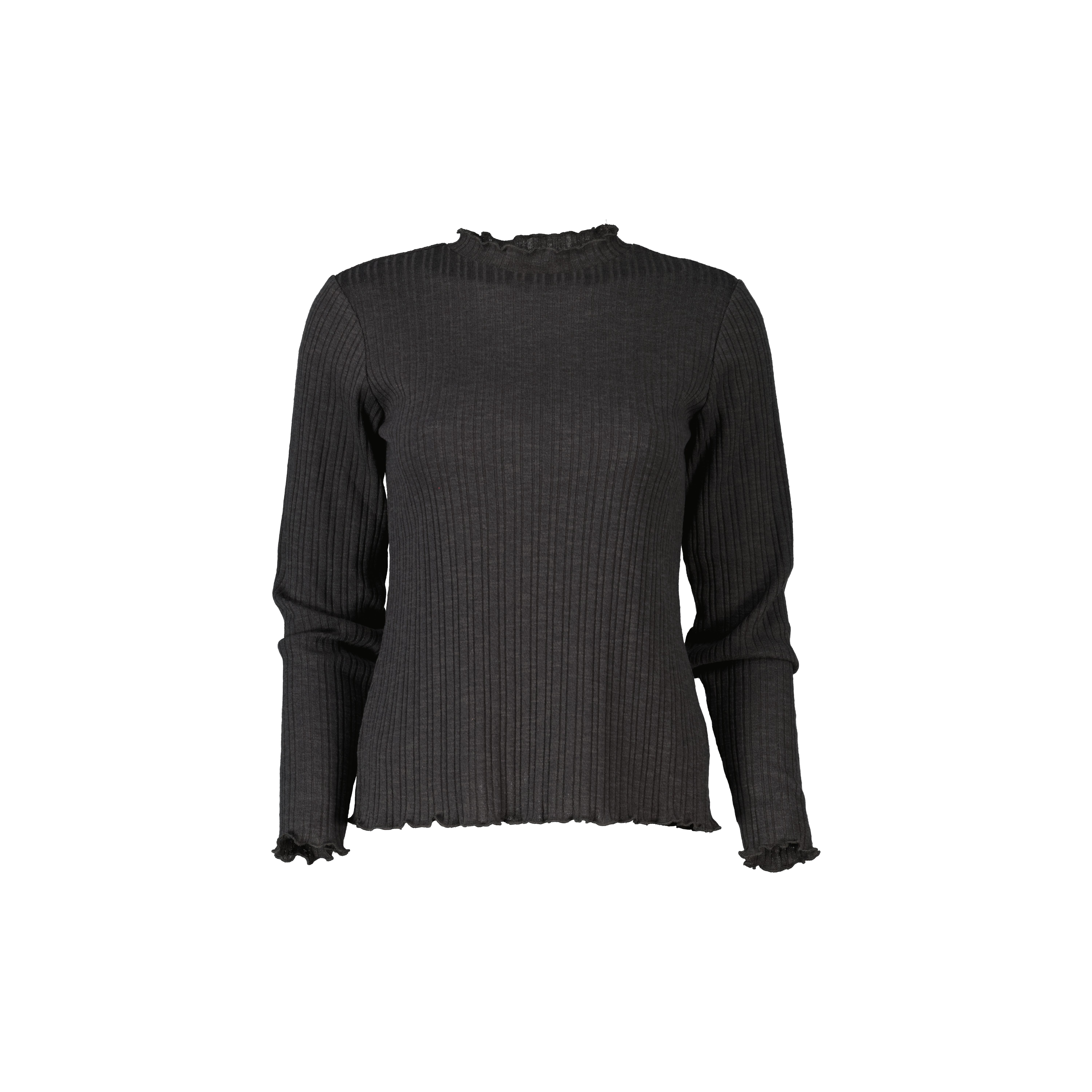 Blusa de malha canelada - Cinza