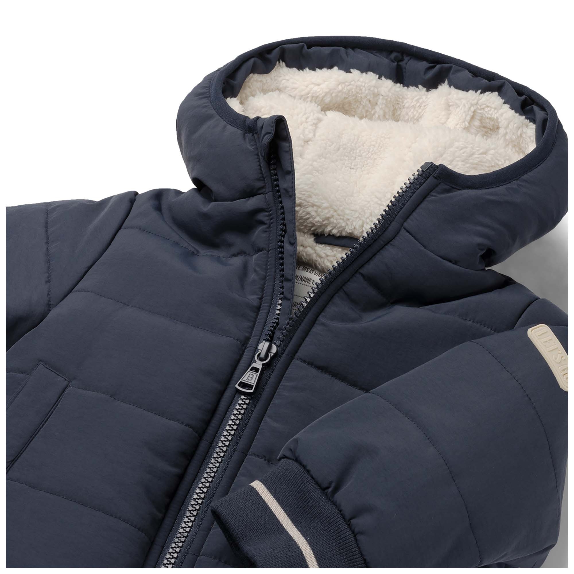 Prénatal peuter winterjas lange mouwen ruit blauw