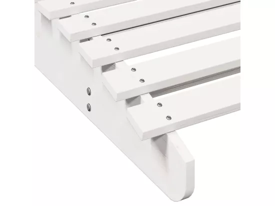 Chaise longue blanc 205x110x31,5 cm bois massif de pin