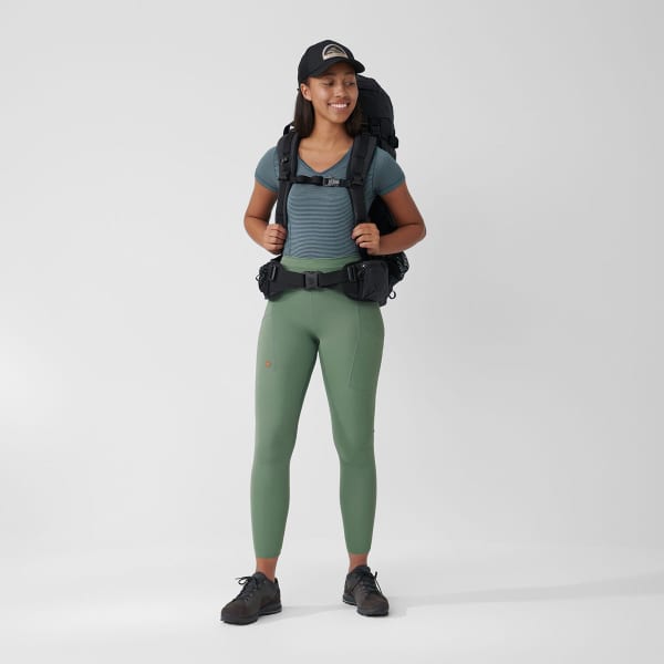 Pantalon randonnée FJALLRAVEN ABISKO TIGHTS W PATINA GREEN