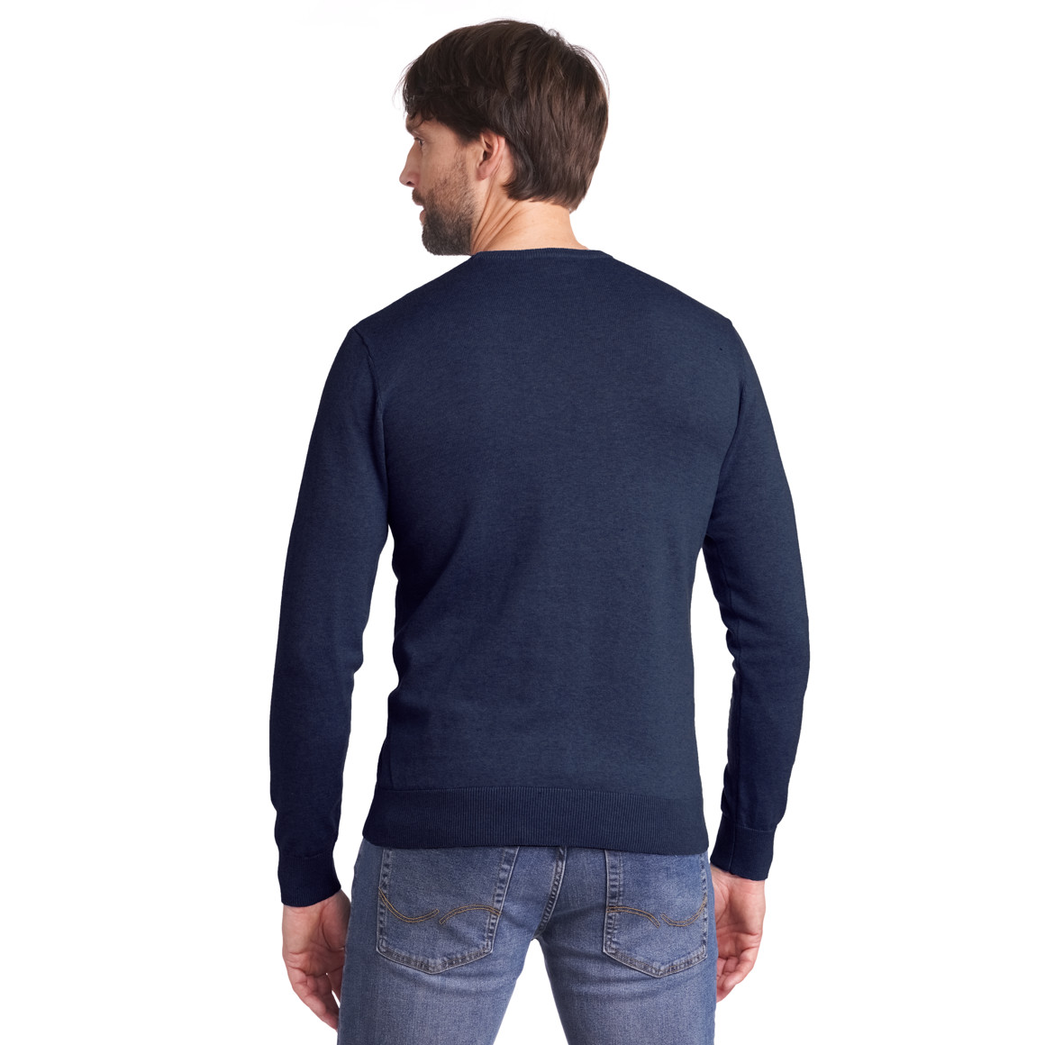 VanVaan Herren Pullover in Unifarben dunkelblau