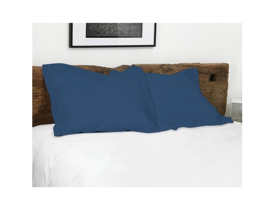 HOME LINGE PASSION - Taie d'oreiller Lot de 2 taies d'oreiller - carré 63x63 cm - coton - bleu