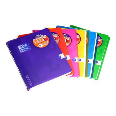 Oxford Openflex - Cahier polypro à spirale 17 x 22 cm - 180 pages - grands carreaux (Seyes) - disponible dans différentes couleurs