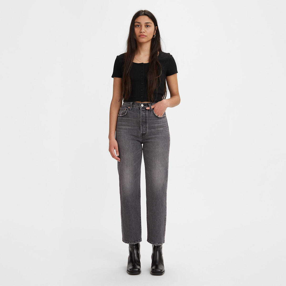 Calça jeans Levi's Ribcage reta até o tornozelo