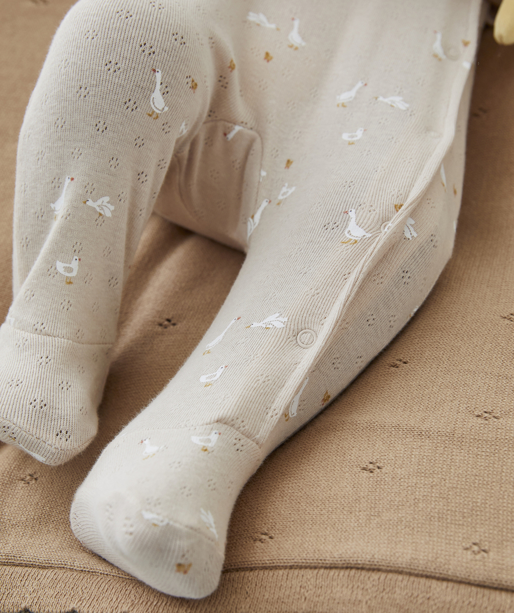 DORS BIEN EN COTON BIO ROSE PÂLE IMPRIMÉ AVEC OIES