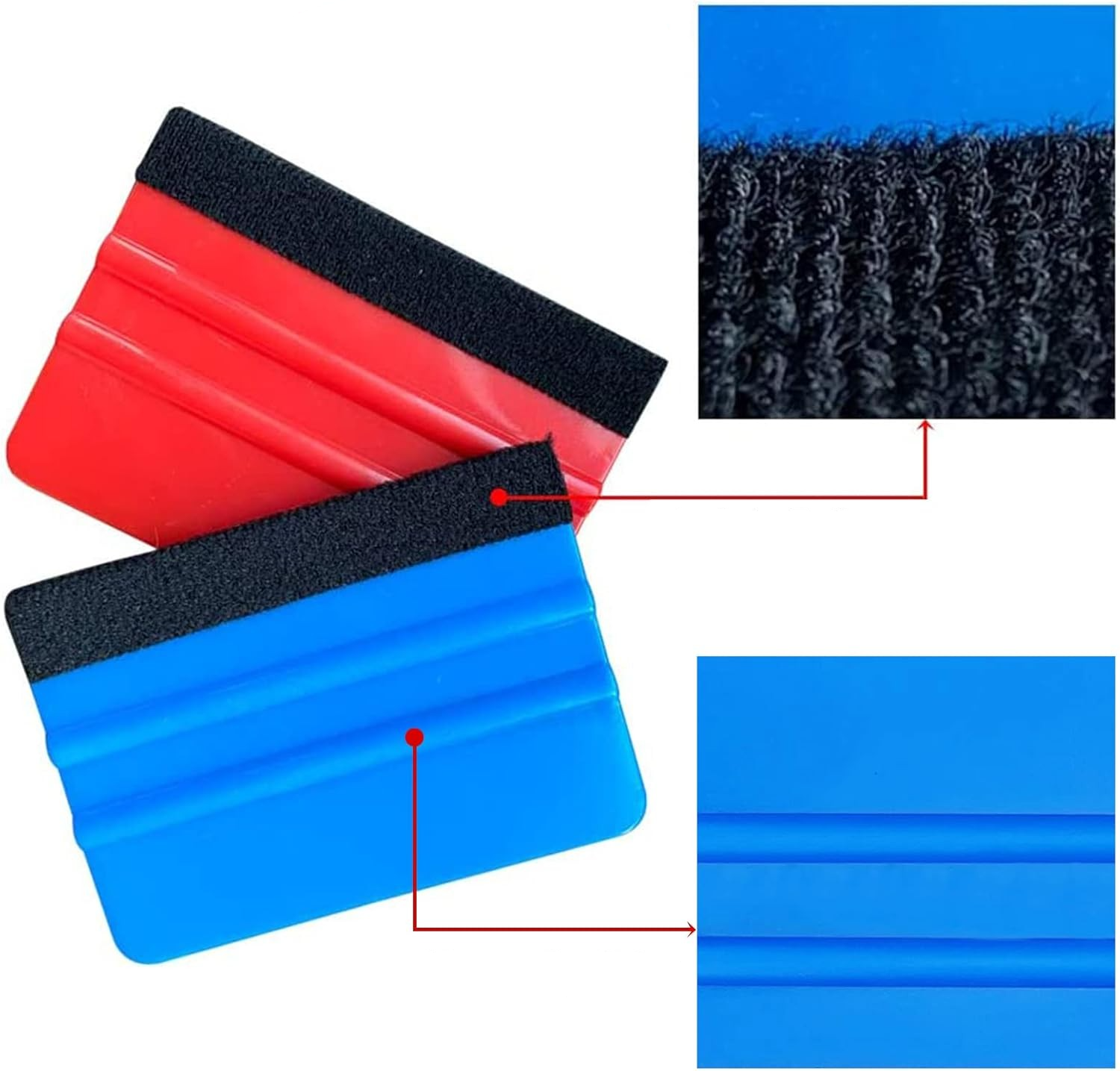 (2er Set) Universal Handy / Tablet Rakel Glättungswerkzeug (10.3x7.4cm) - Blau / Rot