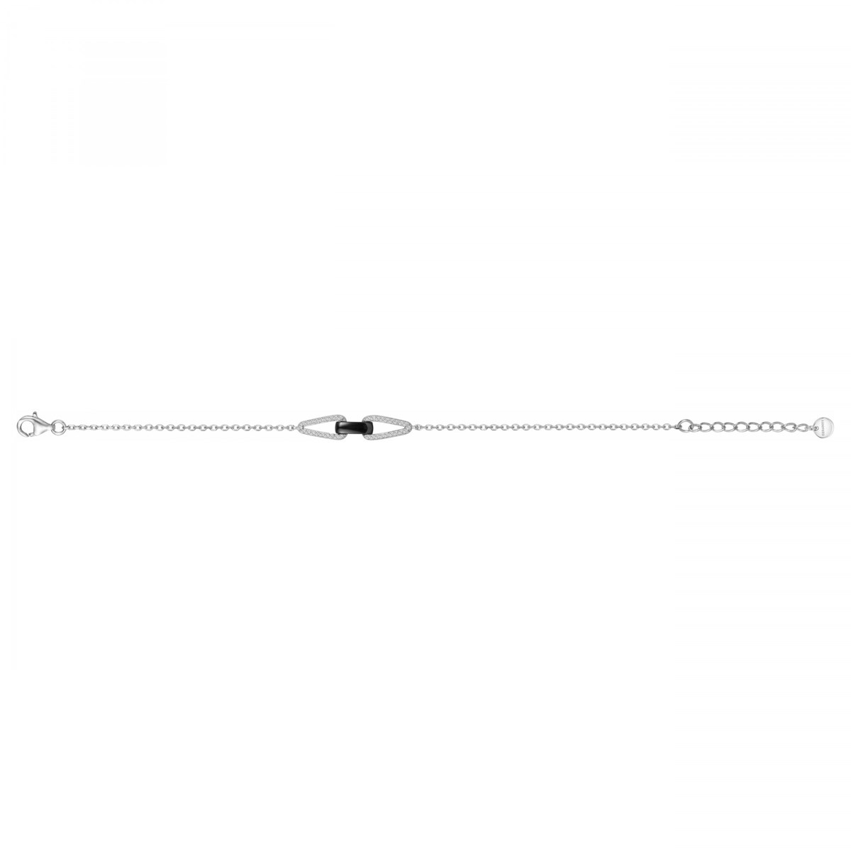 Bracelet souple en Argent avec oxyde de zirconium blanc