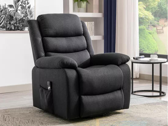 Fauteuil releveur électrique en tissu anthracite NADINE