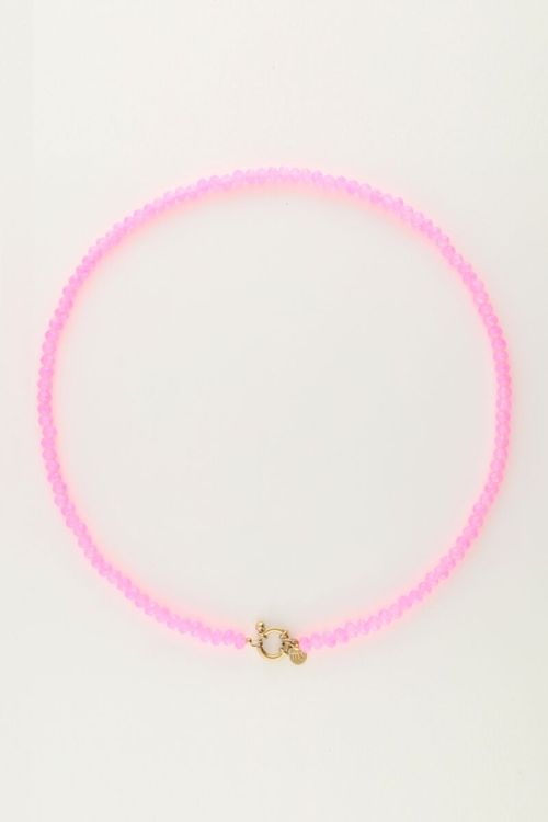 Roze kralenketting met slotje