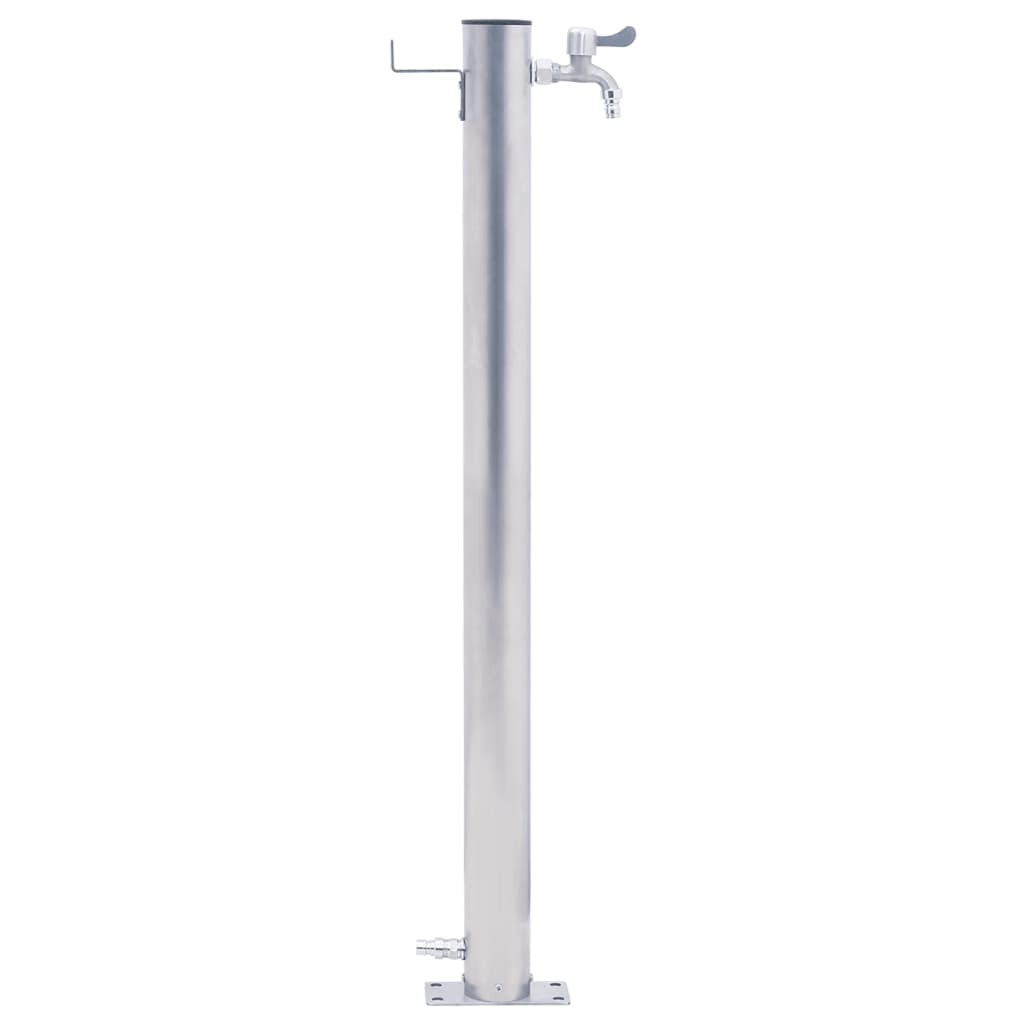 Colonne à eau de jardin 100 cm acier inoxydable rond