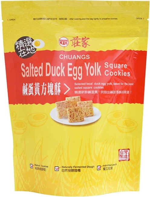 Zhuangjia Vierkante Koekjes met Gezouten Eenden Eigeel Smaak 110g