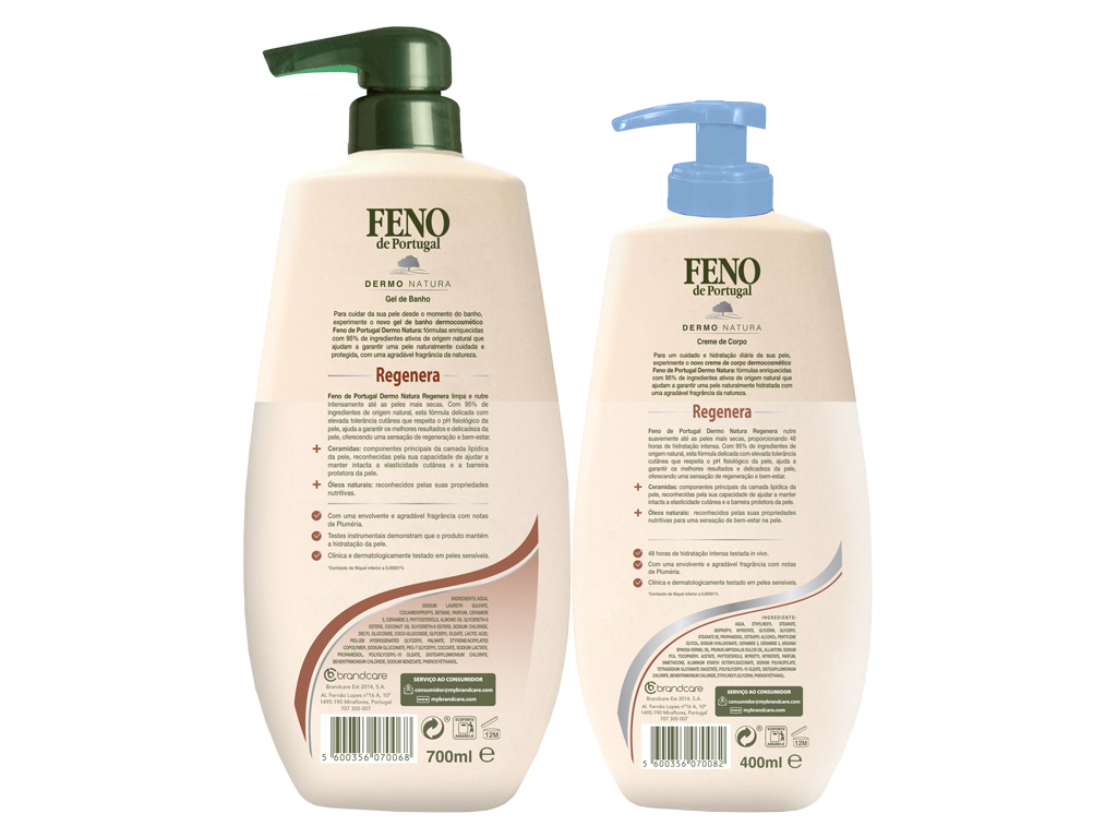 GEL DE BANHO   CREME DE CORPO FENO DE PORTUGAL 700 ML   400 ML