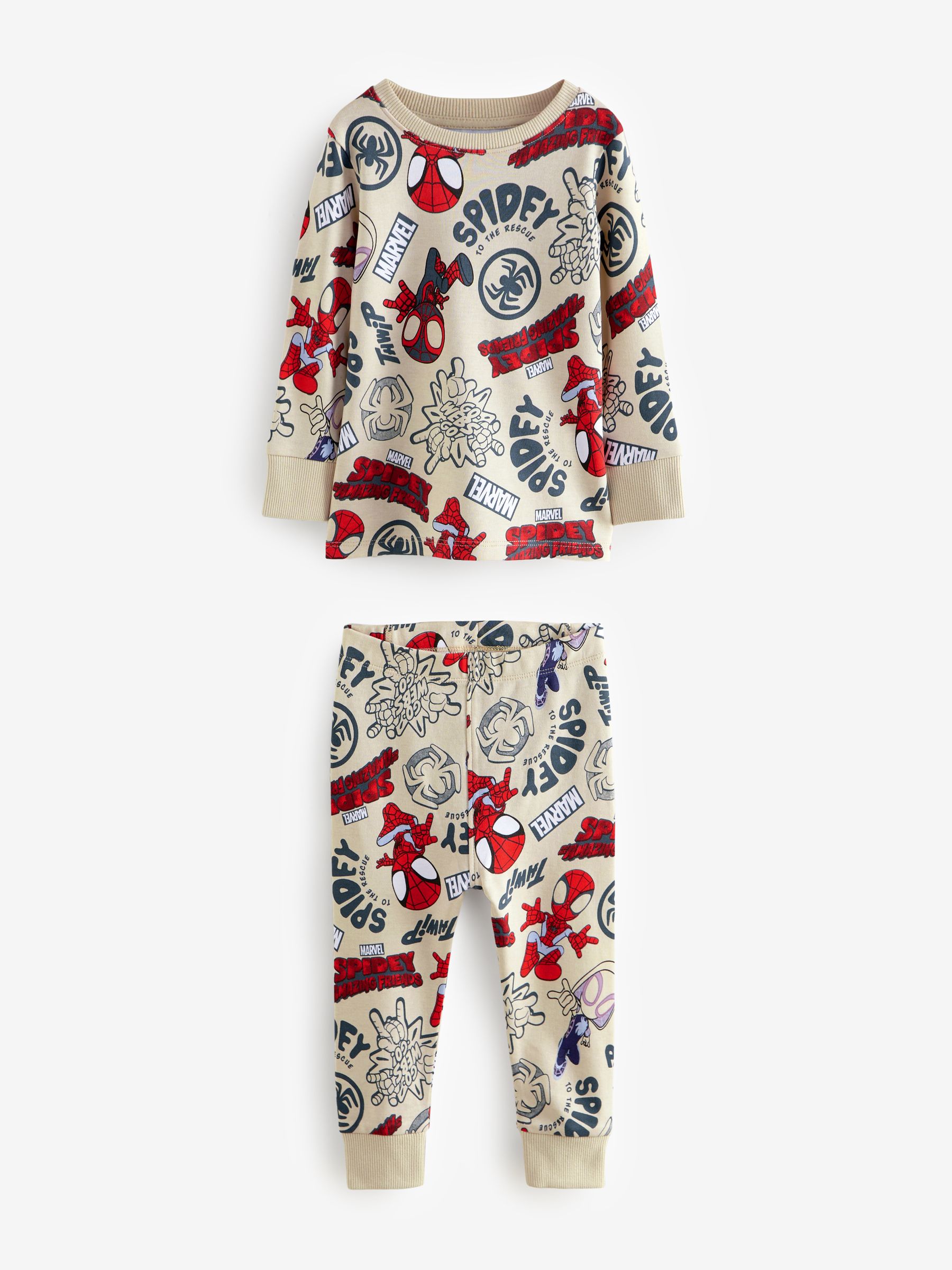 Spidey and Friends, rood/ecru crème - Verpakking van 2 knusse pyjama's (12mnd-8jr)