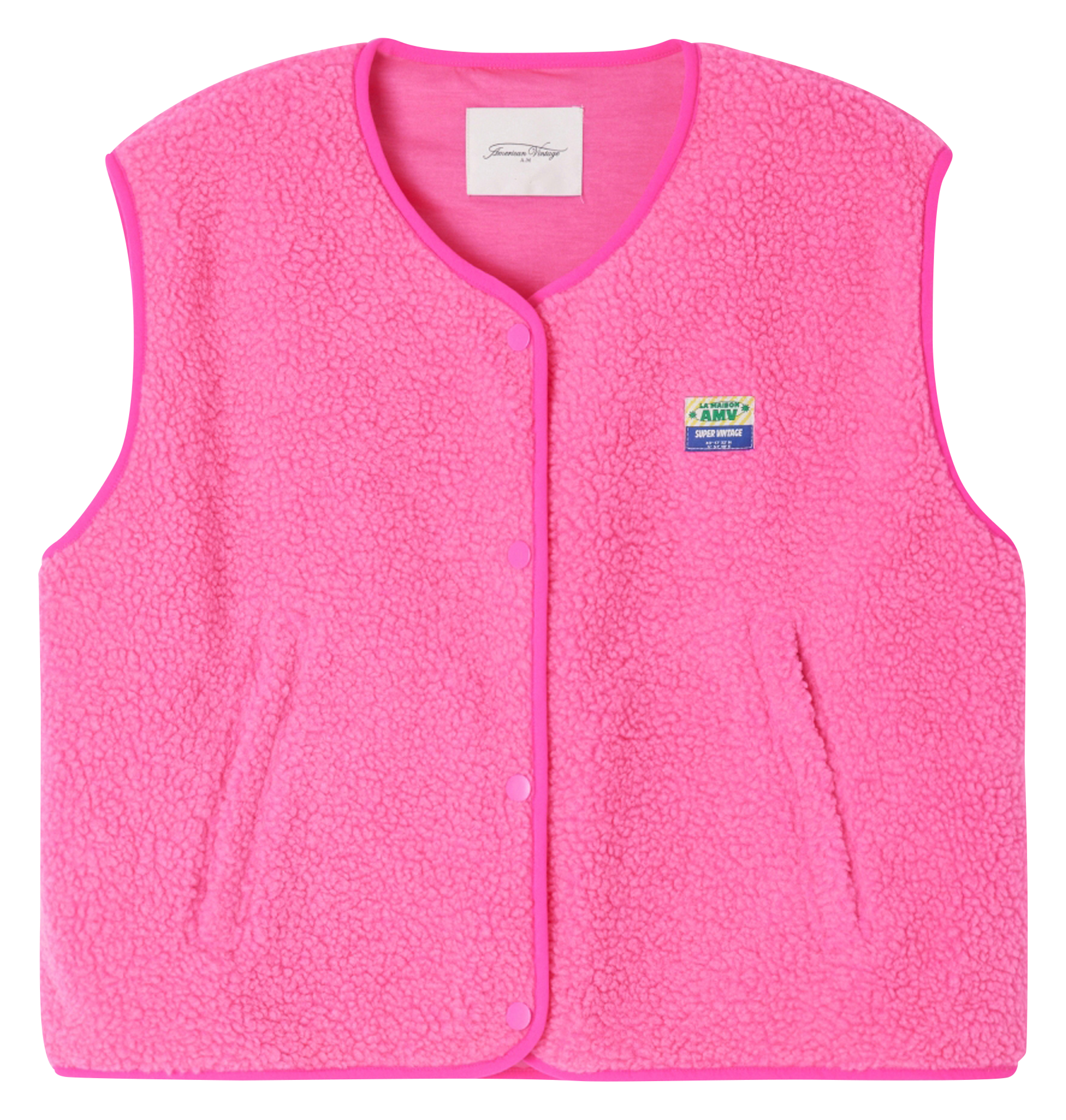 HOKTOWN - Gilet col rond molletonné sans manches | Rose