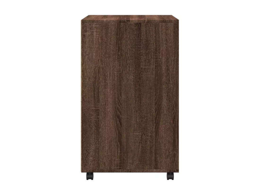 Armoire à roulettes chêne marron 60x48x81 cm bois d'ingénierie