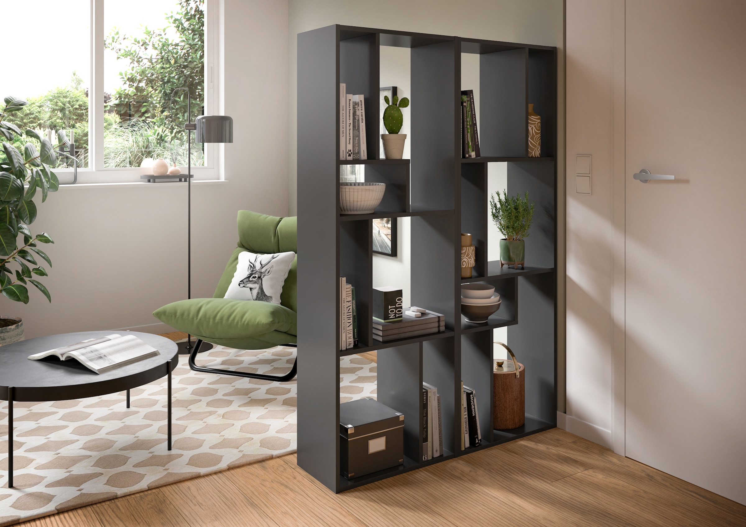 INOSIGN Standregal »Korak, Breite 159 cm, vertikal oder horizontal montierbar« universal einsetzbar, Regal, Lowboard, Raumteiler, TV-Möbel, Wandregal