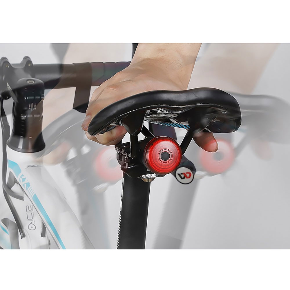 Spritzwasserfestes USB Velo Fahrrad Rücklicht LED Bremslicht Warnlicht IPX6 - Rot