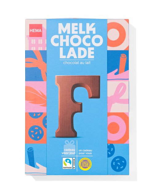 lettre F en chocolat au lait 140g