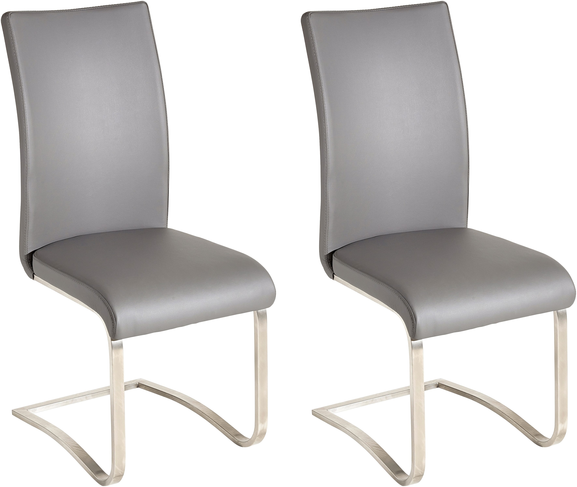 MCA furniture Freischwinger »Arco« (Set) 2 Stk.Stuhl mit Echtlederbezug, belastbar bis 130 Kg