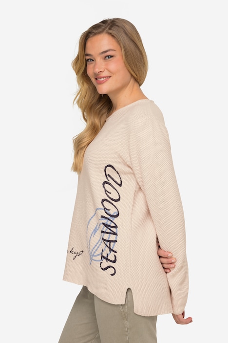 Pullover, oversized, Schriftzüge, Langarm