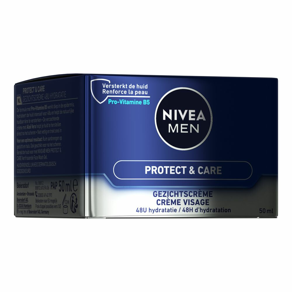 3x Nivea Men Intensieve Gezichtscrème Protect & Care50 ml