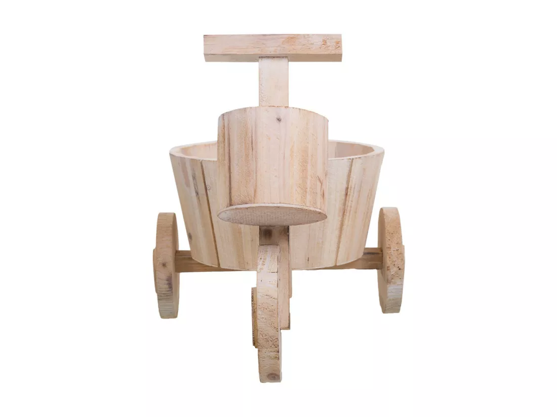 Chariot porte-fleurs en bois marron 39,5x23x25,8h