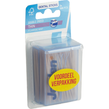 Jordan Tandenstokers Voordeelverpakking 2 x 100 Stuks