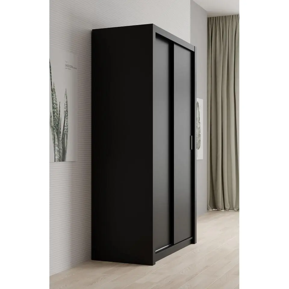 Meubella - Kledingkast Blake - Mat Zwart - 120 cm