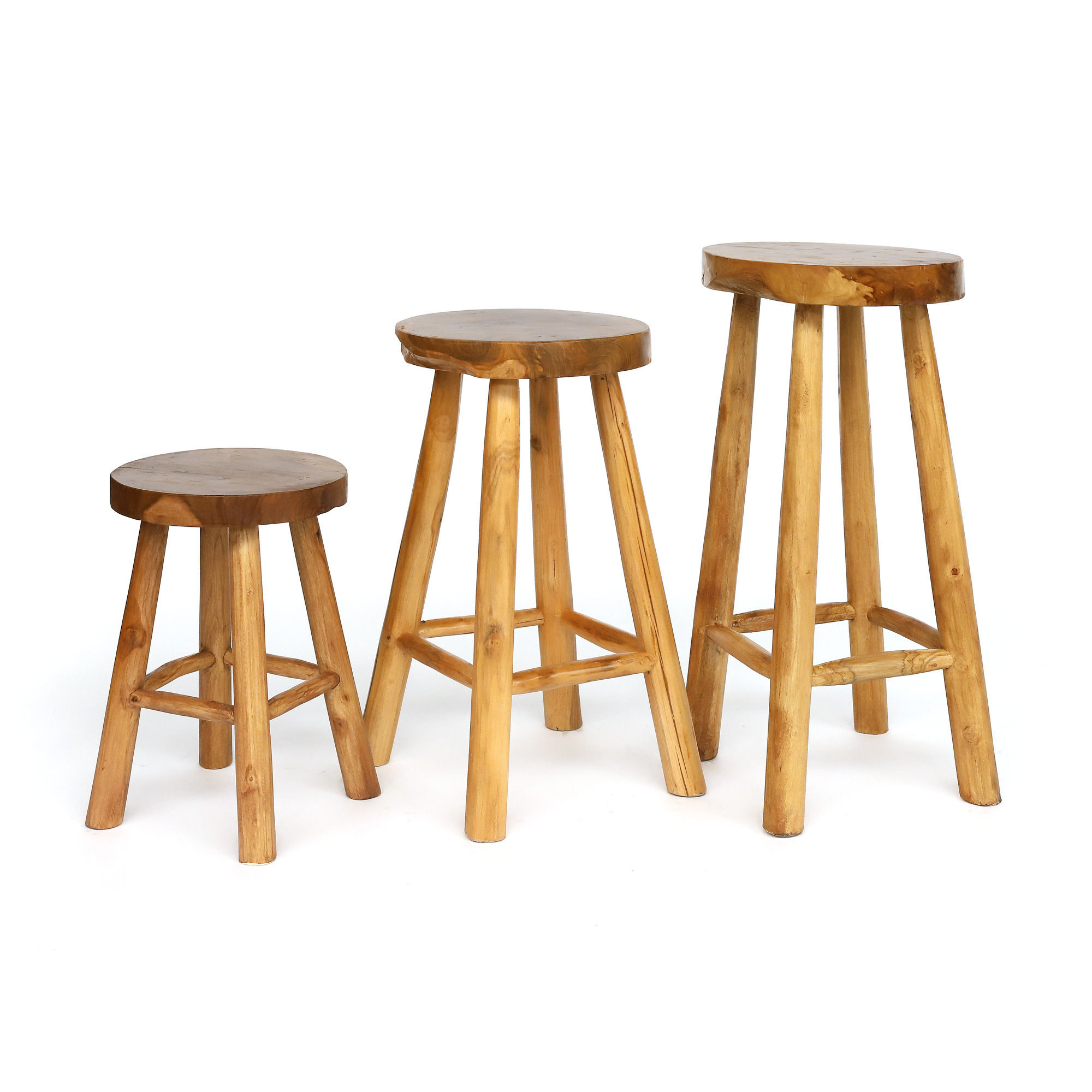 Hocker 'Kansas' Teak natur, in 3 Größen von fischer's lagerhaus