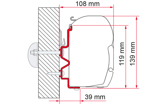 Fiamma Adapter Halterung F45 für Rapido Serie 9dF-9M-10  450 cm