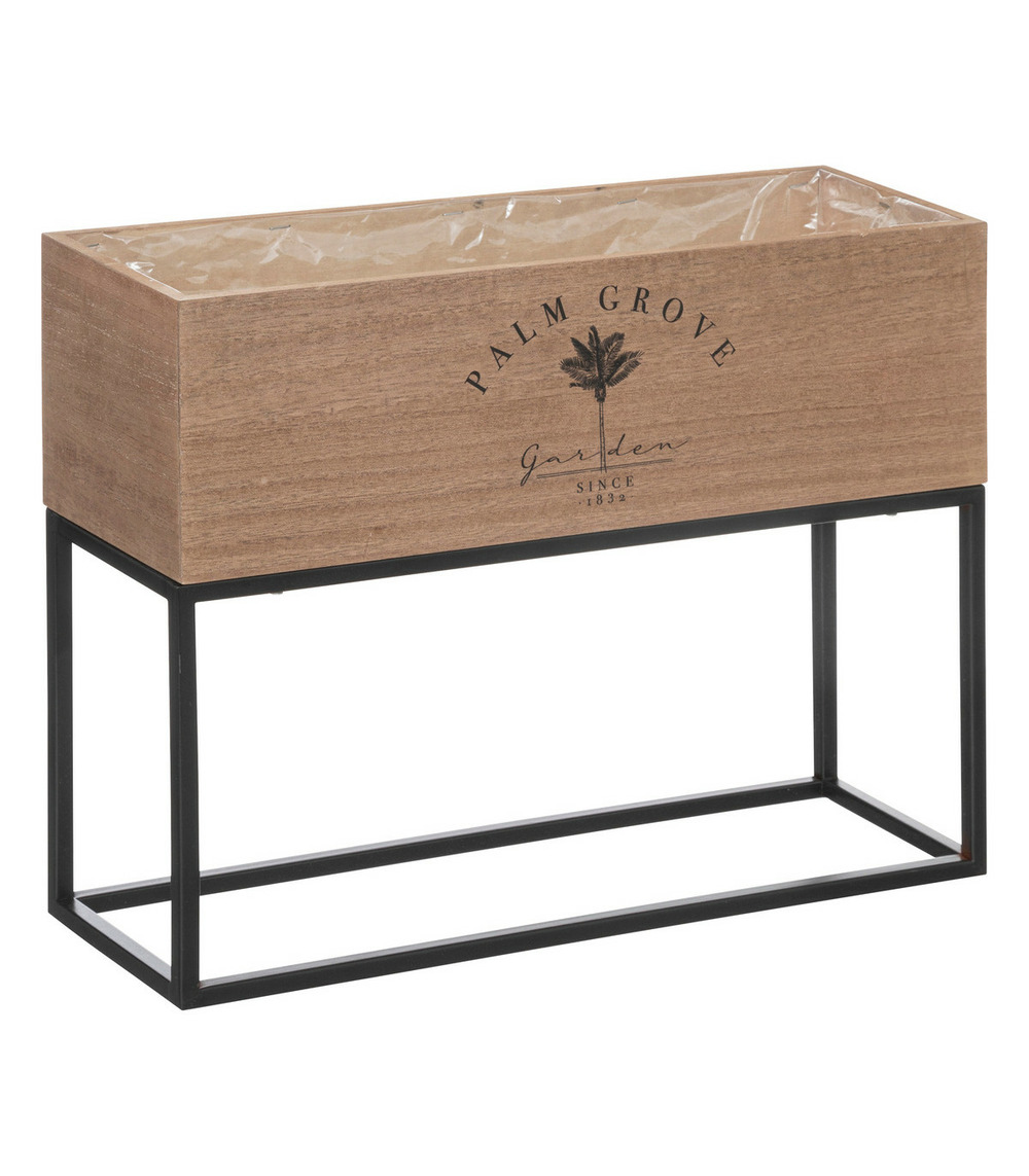 Set de 2 jardinières en bois et métal