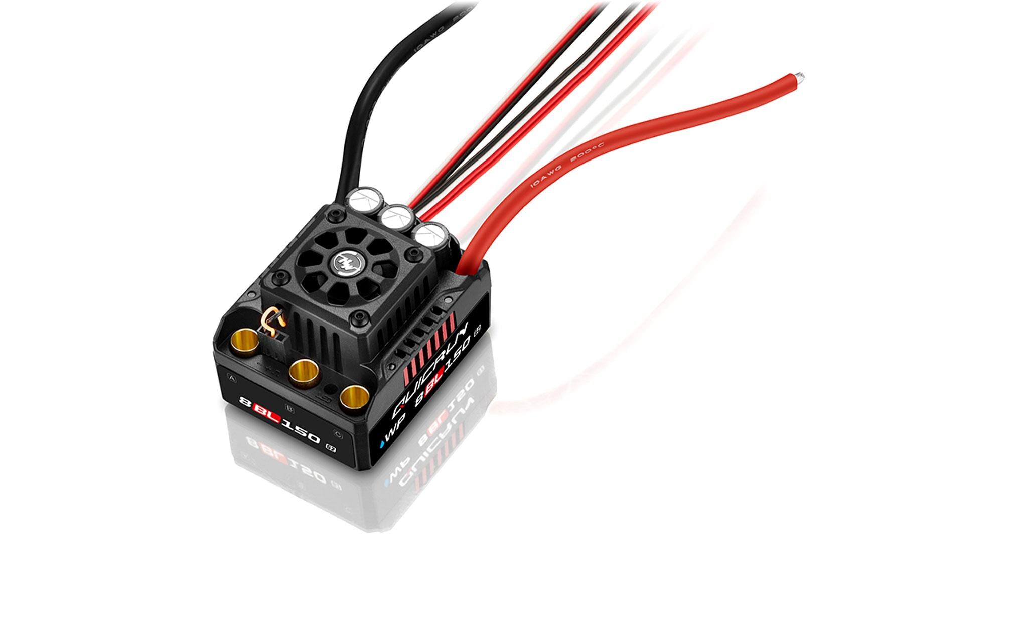 Brushless Regler QuicRun WP8BL150 G2 150A, 3-6SWasserdichter Brushless Sensorless ESC für RC-Fahrzeuge im Massstab 1:8