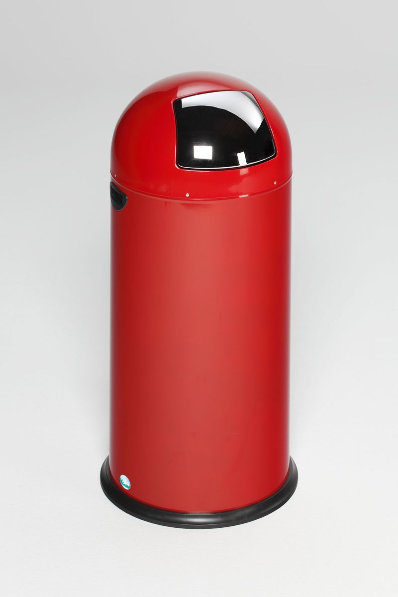 PROREGAL Classic Afvalbak met Klep, Binneninzet 52 Liter, HxBxD 88 x 46,5 x 46,5 cm, Gegalvaniseerd Staal, Rood
