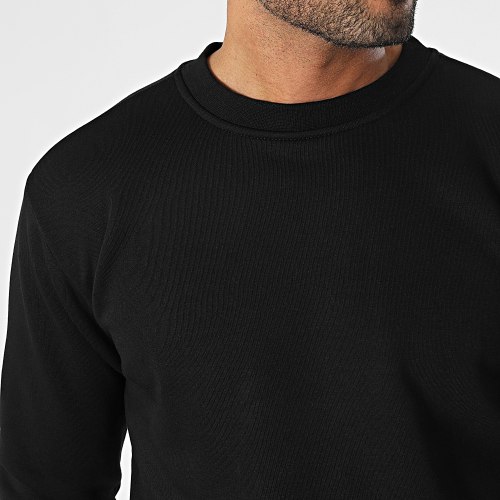 Ensemble Sweat Crewneck Et Pantalon Jogging Noir