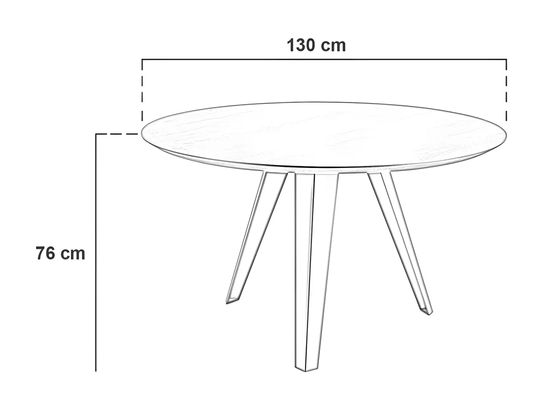 Henry Table fixe (DIA. 130 cm) en placage noir