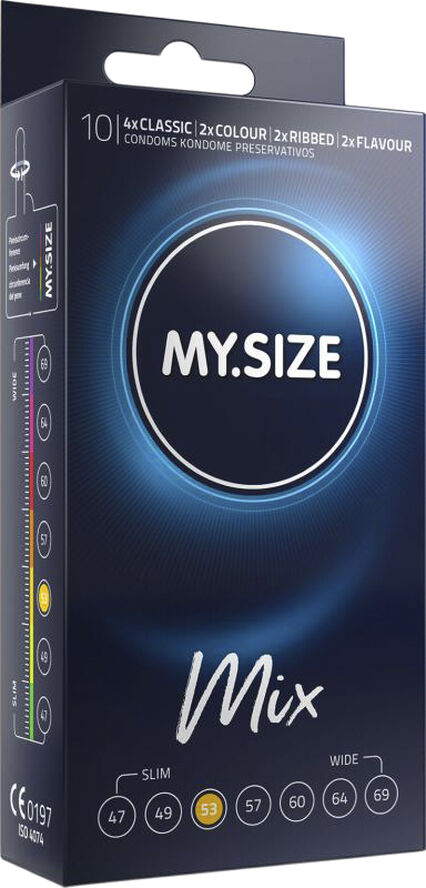 MY-SIZE MY. SIZE Mix 53 mm Condoms - 10pcs Clear