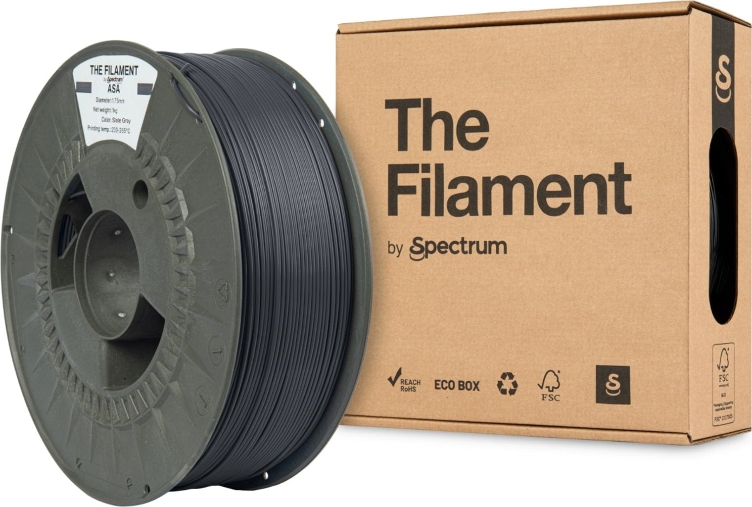 The Filament  ASA Slate Grey, 1,75 mm / 1000 g    Wetterfest, UV-beständig & formstabil in Slate Grey
