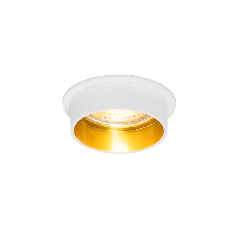Moderne inbouwspot wit met gouden binnenkant - Insta