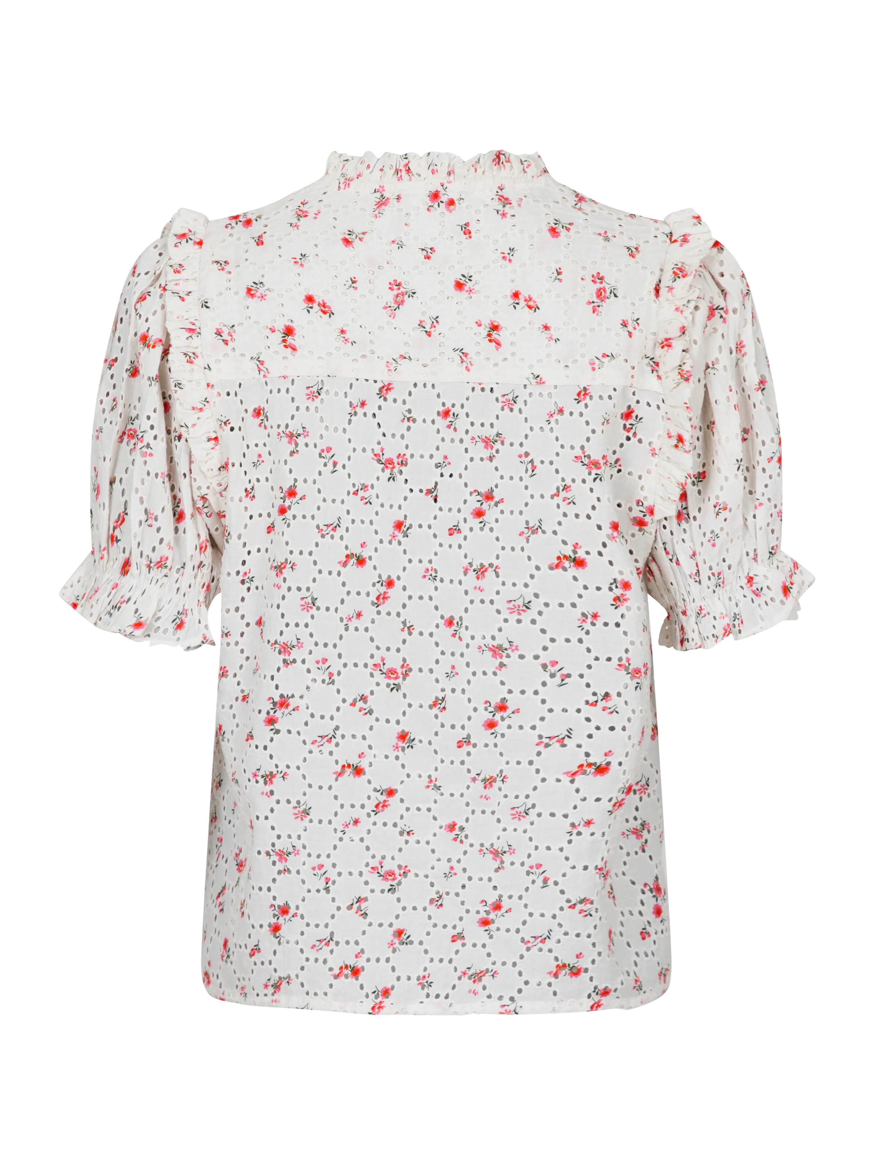 Neo Noir  Rosalie Embroidery Rose bluse - pink