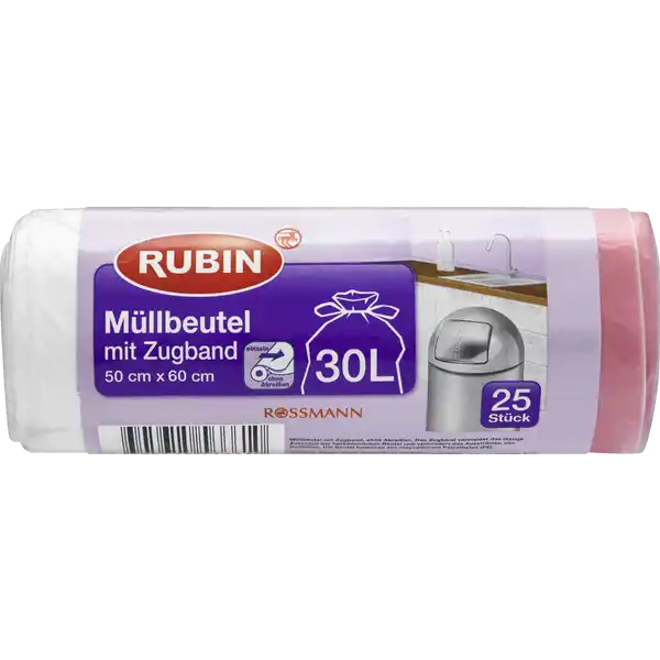 Müllbeutel mit Zugband 30 l