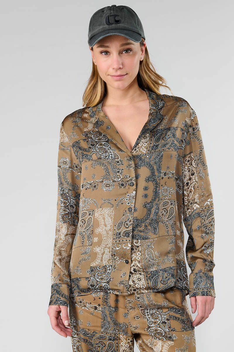 LE TEMPS DES CERISES<br>Blusa Qatin, gola de lapela