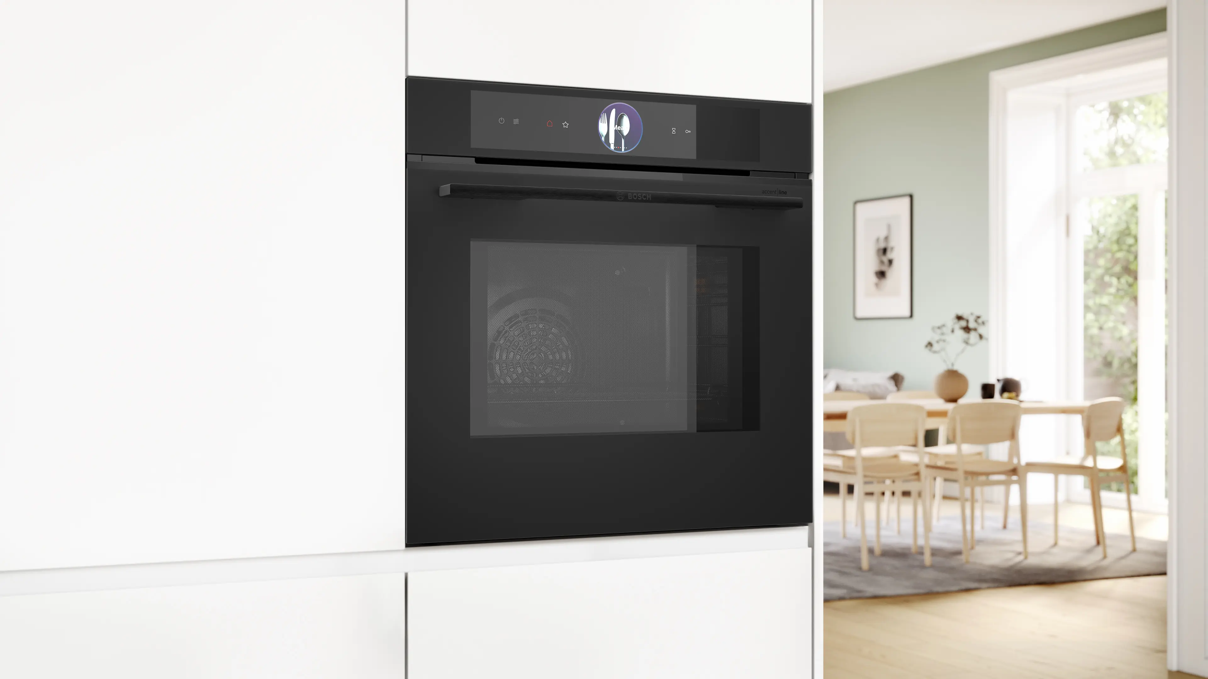 Serie 8 Bakoven met magnetron 60 x 60 cm Mat zwart