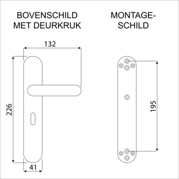 Gamma deurkruk set Japura ovaal schild sleutelgat 56 mm RVS